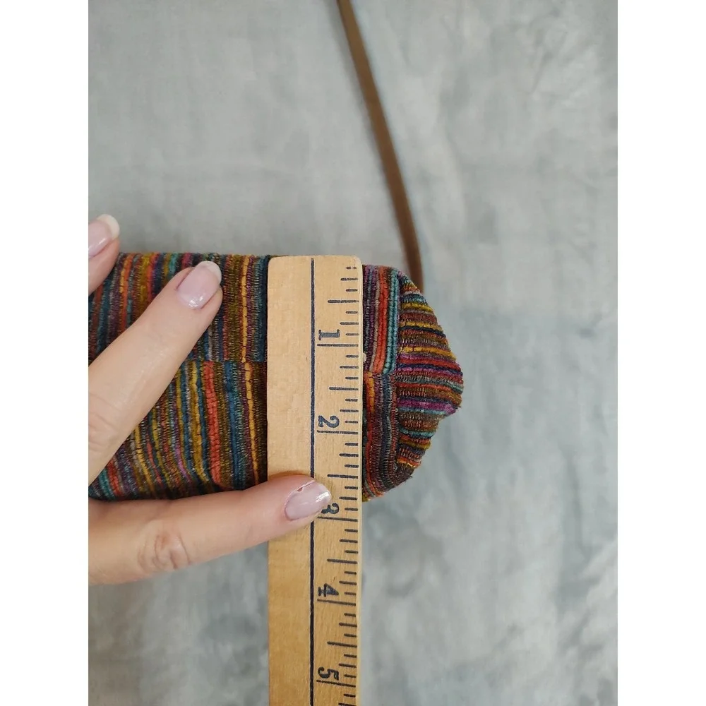 Danny K Beverly Hills Crossbody Bag‎ Multicolor Stripe Tapestry Adjustable USA - Picture 9 of 16